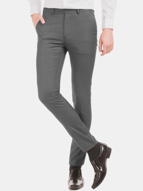 

Arrow New York Men Charcoal Grey Skinny Fit Solid Formal Trousers