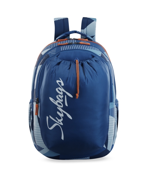 

Skybags Unisex Kids Blue Brand Logo Print Backpack