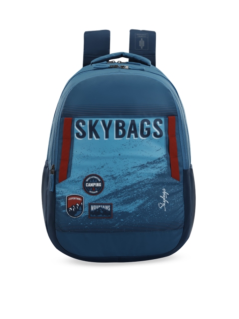 

Skybags Unisex Kids Blue Brand Logo Print Backpack