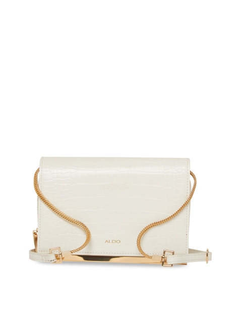 

ALDO Off-White Animal Skin Textured Sling Bag