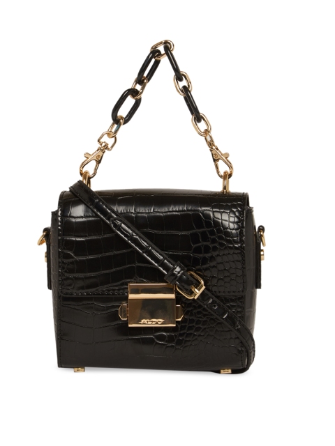 

ALDO Black Animal Skin Textured Sling Bag