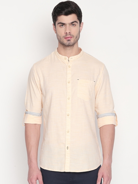 

Urban Ranger by pantaloons Men Cream Slim Fit Solid Casual Shirt