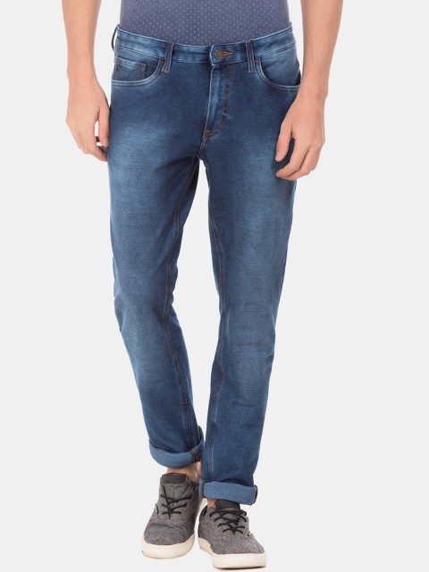 

Arrow Blue Jean Co. Men Blue Straight Fit Mid-Rise Clean Look Stretchable Jeans