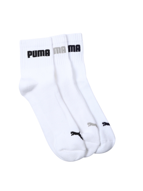 

Puma Men Pack Of 3 White Patterned Sport Quarter Calf-Length Socks