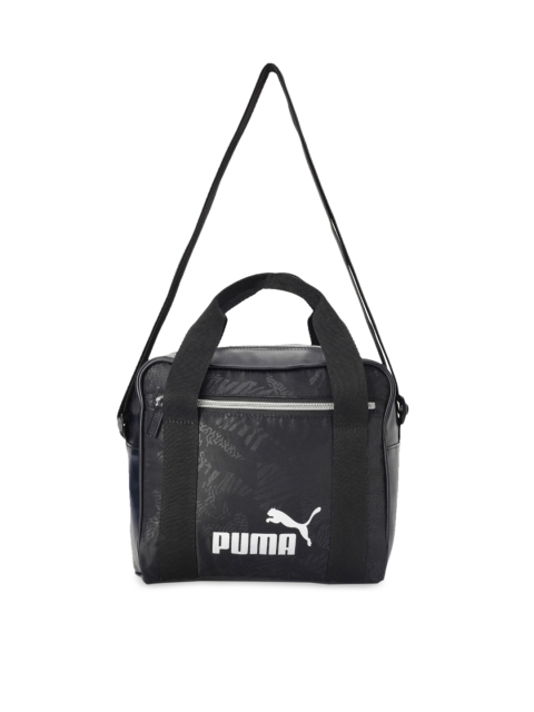 

Puma Women Black Self-Design Core Up Mini Duffle Bag