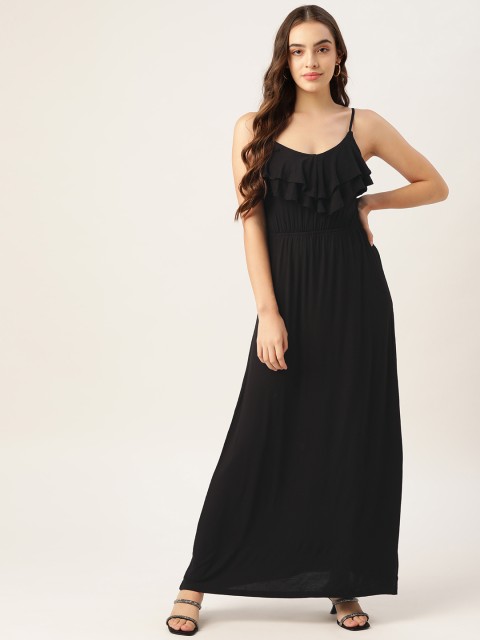 

FOREVER 21 Women Black Solid Maxi Dress