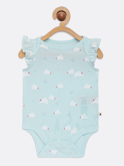 

GAP Baby Girls Printed Ruffle Bodysuit, Blue