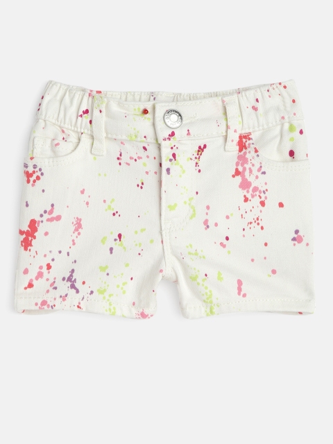 GAP Baby Girl's White Paint Splatter Shorts