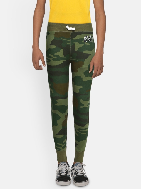 

GAP Boys Green Slim Fit Printed Joggers