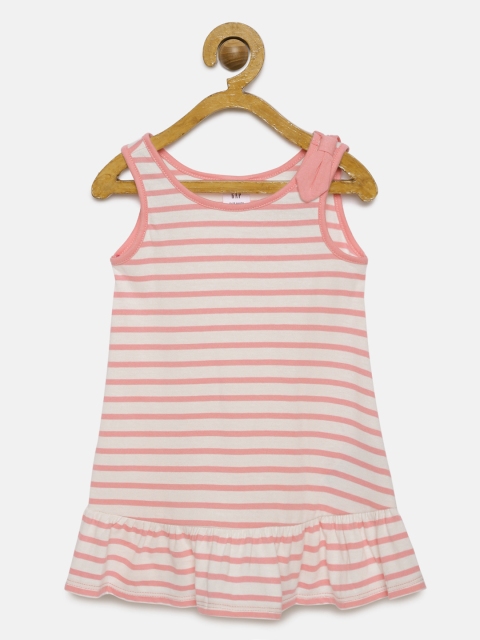 

GAP Baby Girls Pink & White Tank A-line Dress