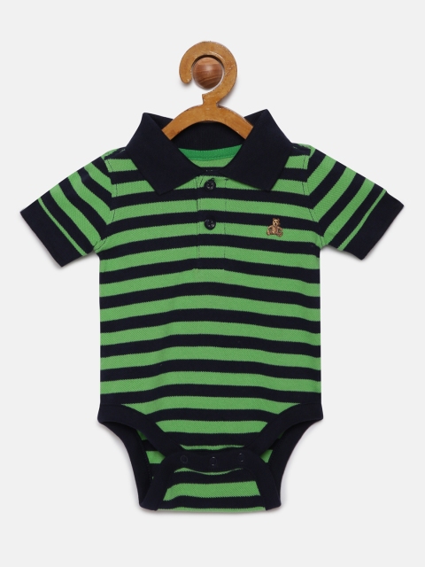 

GAP Baby Boy's Green & Navy Blue Brannan Bear Polo Bodysuit