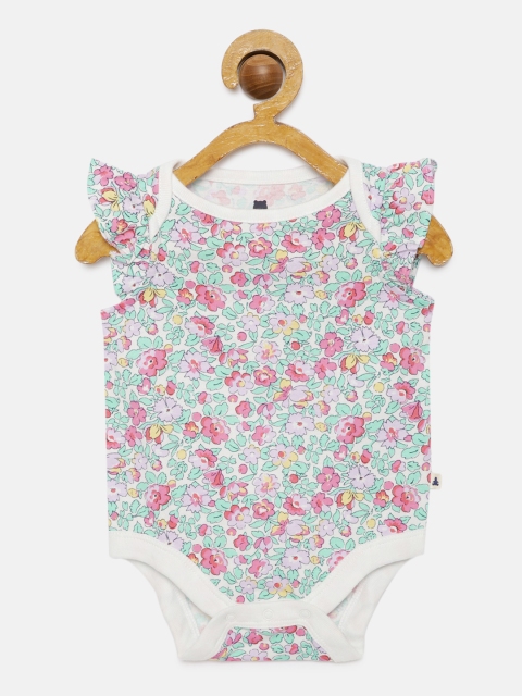 

GAP Baby Girl's Off White Printed Ruffle Bodysuit
