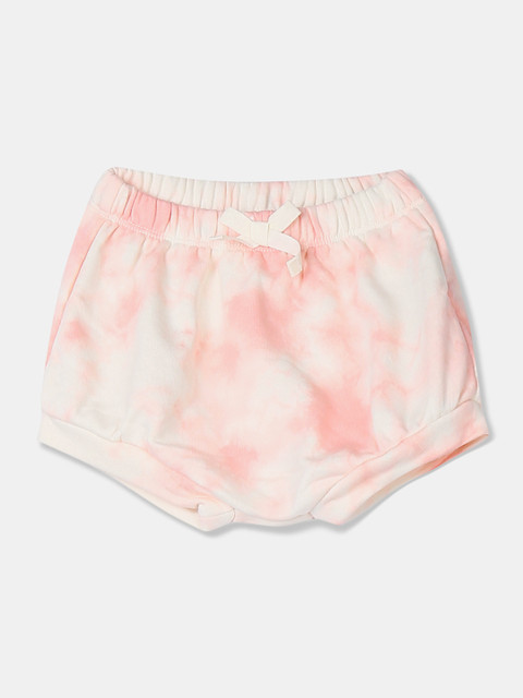 

GAP Baby Girls Pink & Off-White Tie-Dye Bubble Shorts