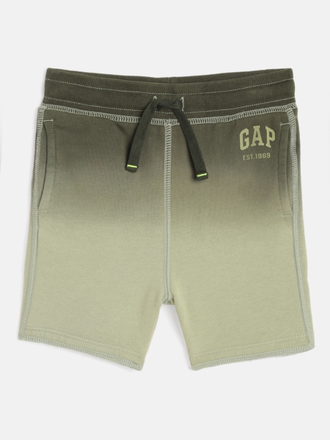 

GAP Baby Beige & Green Boy's Logo Pull-On Shorts
