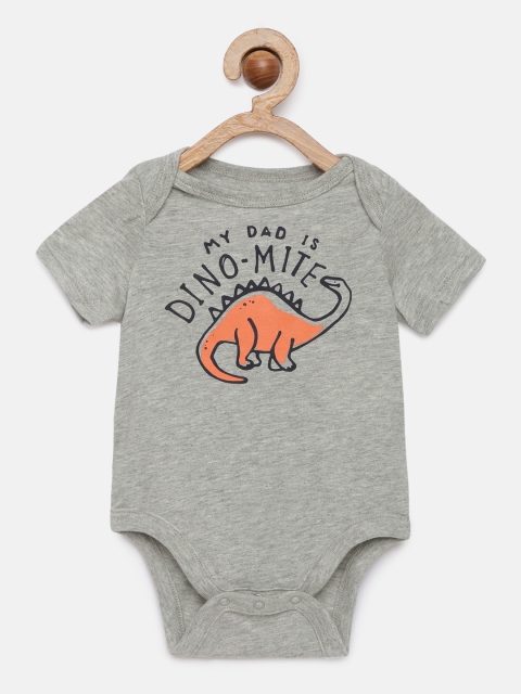 

GAP Baby Boys Grey Melange Printed Bodysuit