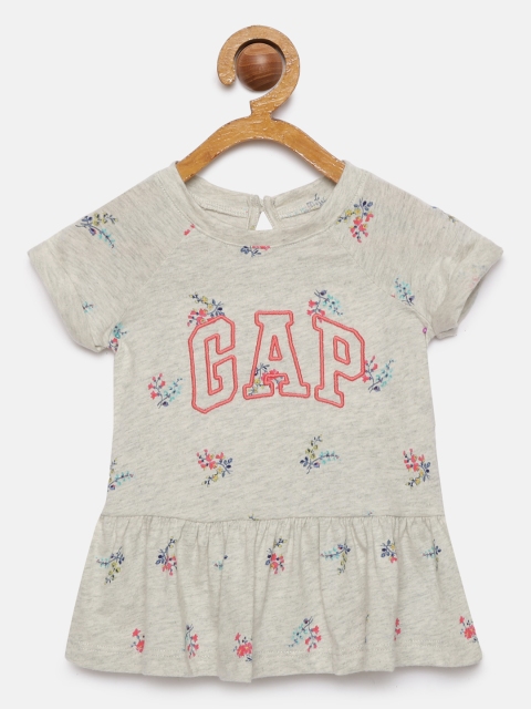 

GAP Baby Girl Grey Logo Peplum Dress