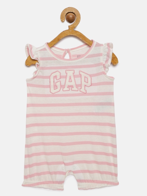 

GAP Baby Girl's Pink & White Ruffle Bodysuit