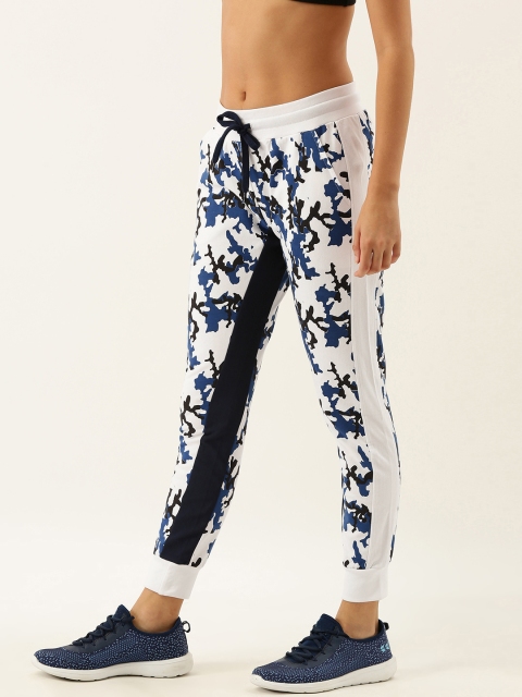 

Genius18 Women Navy Blue & White Printed Antimicrobial Slim Fit Joggers
