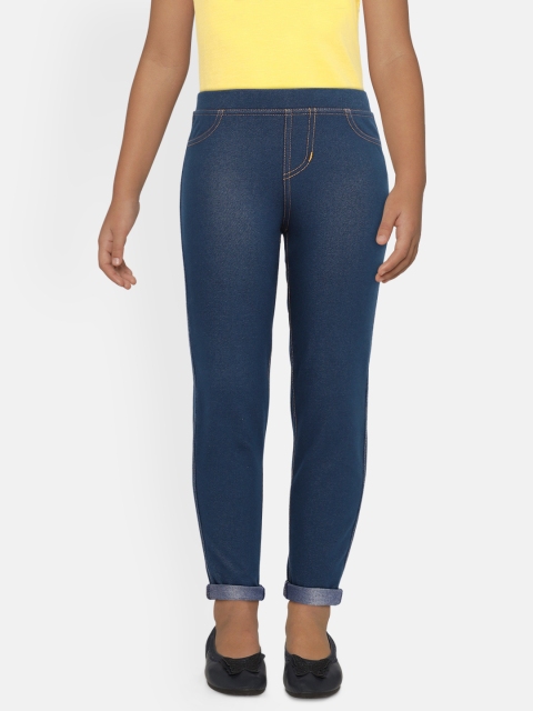 

GAP Girls Navy Blue Solid Denim Leggings
