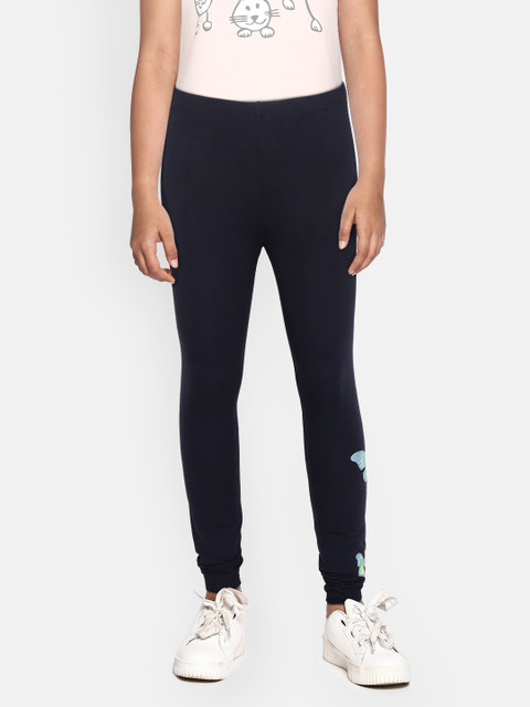 

GAP Girls Navy Blue Butterfly Print Detail Ankle-Length Leggings