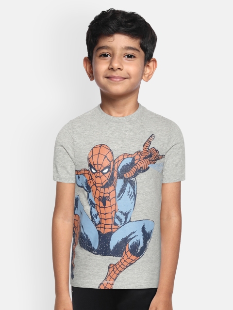 

GAP Boys Grey Melange & Red Pure Cotton Marvel Spider-Man T-Shirt