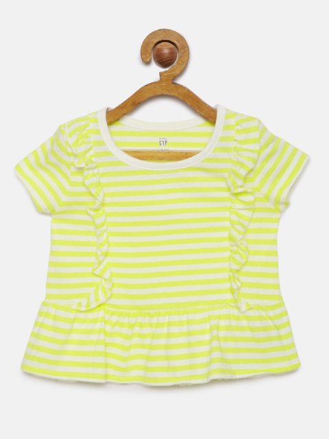 

GAP Girls Yellow Striped Peplum Dress