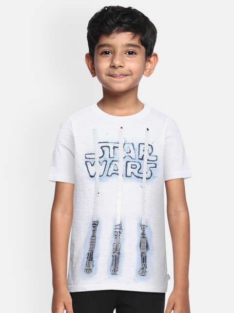 

GAP Boy's White & Navy Blue Star Wars Flippy Sequin T-Shirt