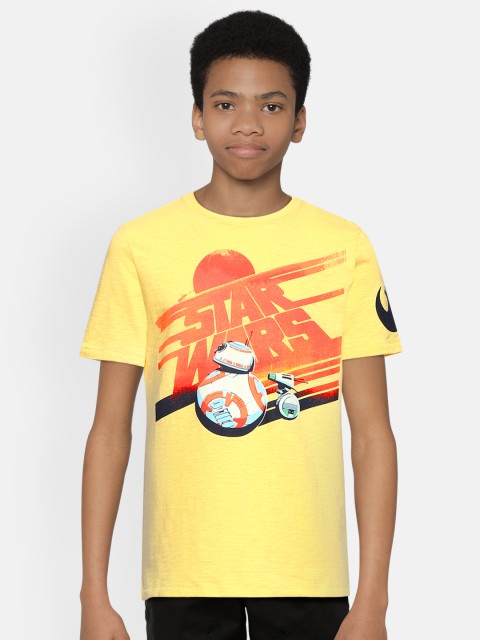 

GAP Boys Yellow Star Wars Printed Round Neck T-shirt