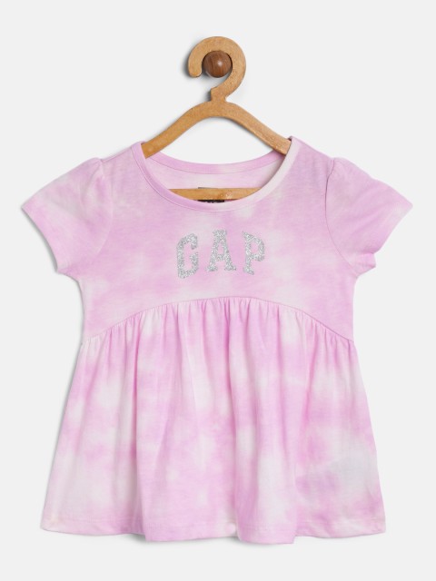 

GAP Girls Lavender Tie & Dye Round Neck T-shirt