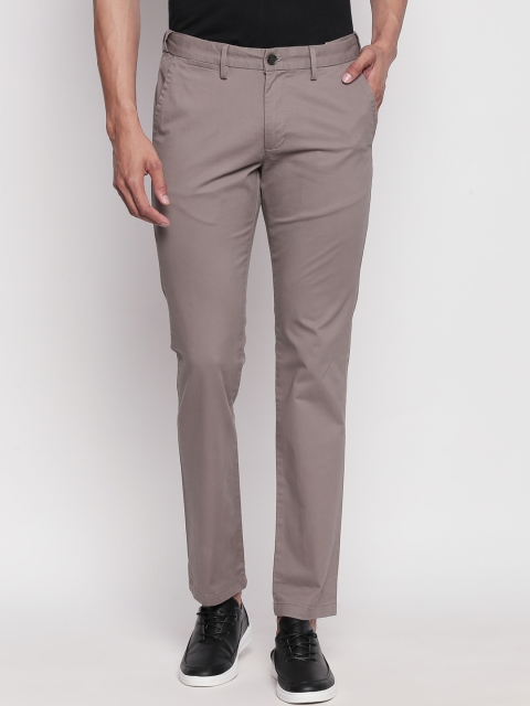 

BYFORD by Pantaloons Men Taupe Slim Fit Solid Regular Trousers