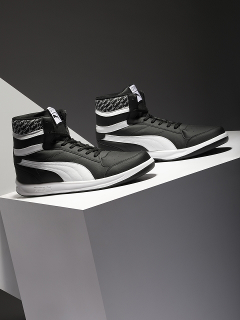

one8 x PUMA Unisex Black White Colourblocked one8 Mid V2 Sneakers