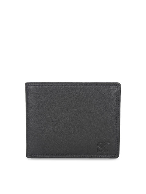 

STYLER KING Men Black Solid Leather Two Fold Wallet