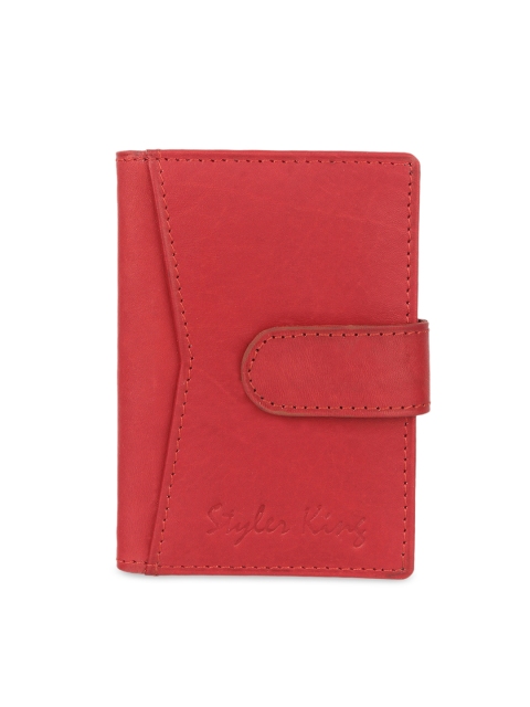 

STYLER KING Men Red Solid Leather Two Fold Wallet