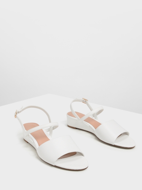 

CHARLES & KEITH Women White Solid Wedge Heels