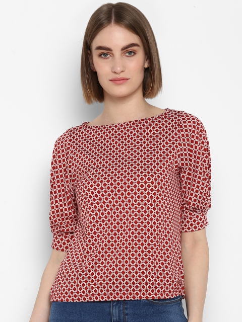 

Mode by Red Tape Women Maroon Checked Top