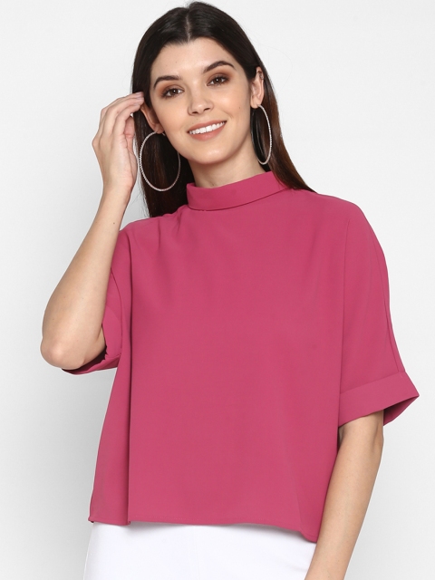 

Mode by Red Tape Women Pink Solid Boxy Top