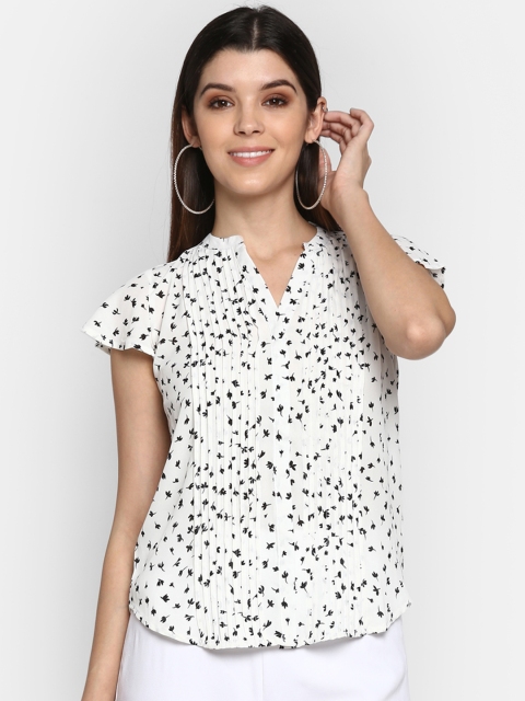 

Mode by Red Tape Women White & Black Printed Top
