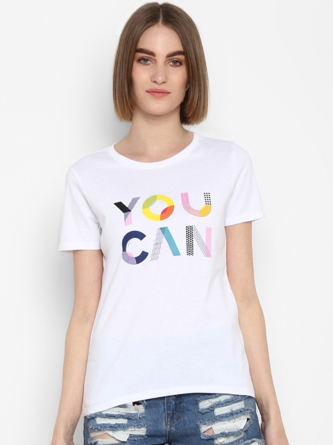 

Mode by Red Tape Women White Printed Round Neck T-shirt
