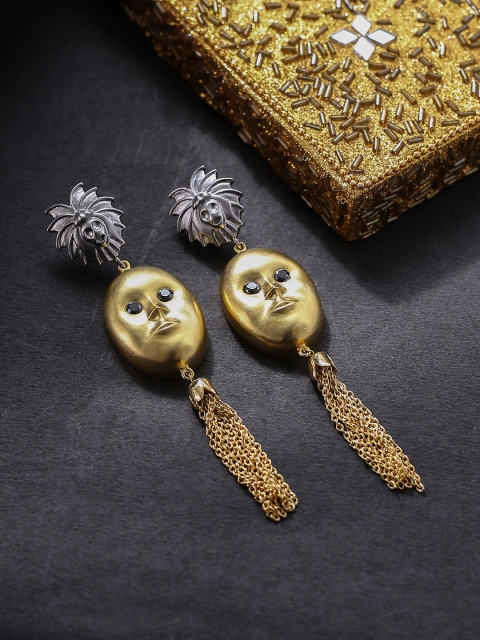 

Shoshaa Gold-Plated Contemporary Drop Earrings