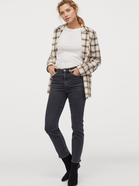 

H&M Women Black Embrace Slim High Ankle Jeans