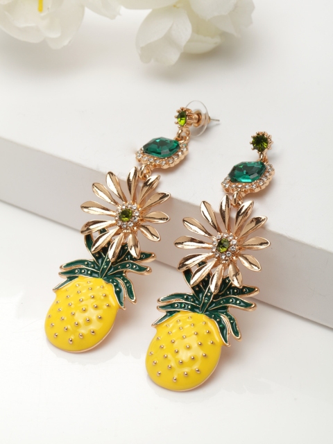 

AVANT-GARDE PARIS Yellow & Gold-Plated Quirky Drop Earrings