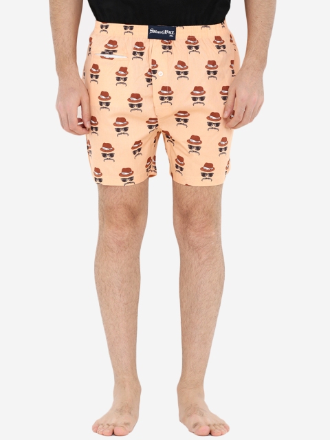 

Smugglerz Men Orange & Brown Printed Boxers FACES 4
