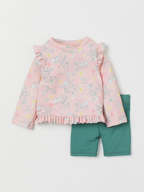 

H&M Kids Pink & Green Swim Set With UPF 50