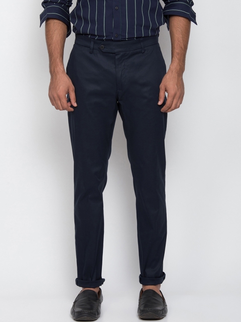 

Antony Morato Men Navy Blue Solid Formal Trousers