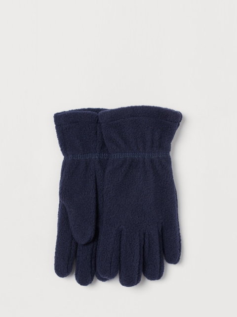 

H&M Boys Blue Solid Fleece Gloves, Navy blue
