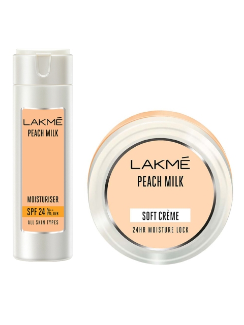 

Lakme Peach Milk Set of Moisturiser SPF 24 PA++ & Soft Creme (120ml + 150g)