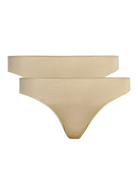 

Jockey Women Pack of 2 Beige Solid Bikini Briefs