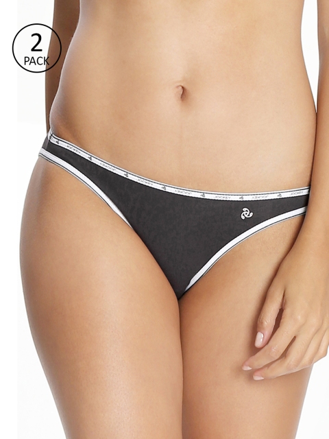 

Jockey Women Pack of 2 Black Solid Bikini Briefs SS02-0105