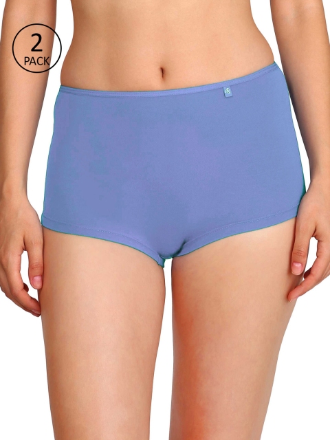 

Jockey Women Pack of 2 Solid Boy Shorts SS04-0105, Blue