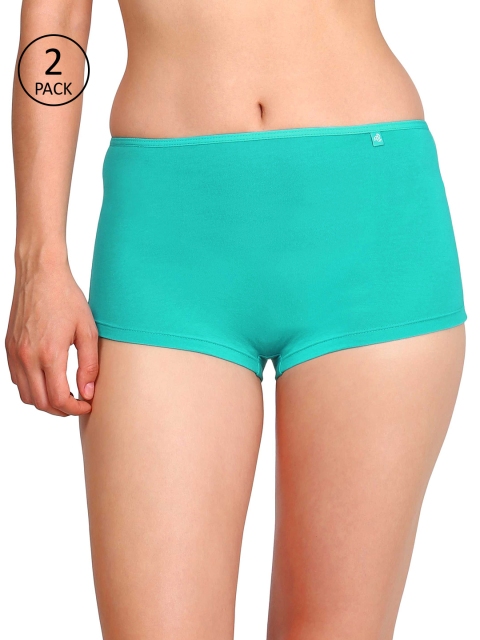 

Jockey Women Pack of 2 Printed Boy Shorts SS04-0105, Turquoise blue